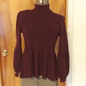 Sweater, plum colored, turtleneck, medium, Elle